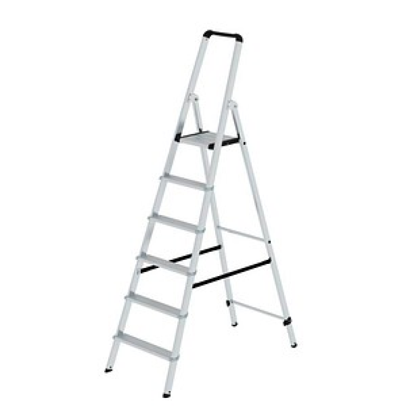 MUNK Stehleiter einseitig 11226 silber 6 Stufen, H: 201,0 cm – Bild 1 von 11