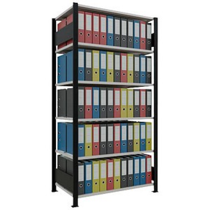 SCHULTE Schwerlastregal MULTIplus 150 36043-S schwarz/lichtgrau 100,0 x 60,0 x 200,0 cm – Bild 1 von 3