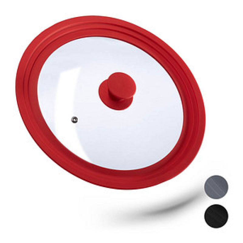 relaxdays Universal-Topfdeckel rot Ø 31,5 cm, 1 St. – Bild 1 von 5