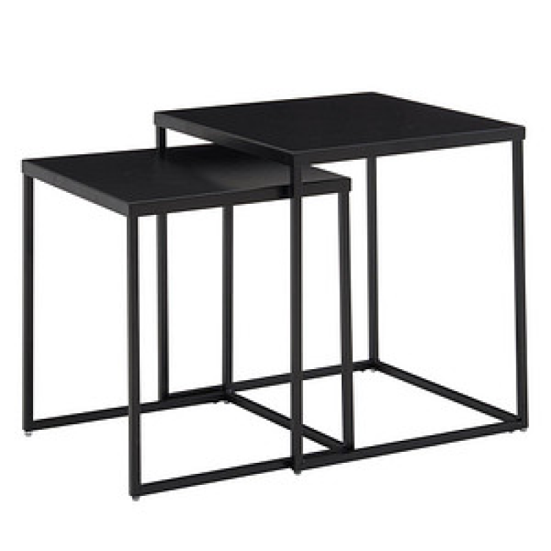 WOHNLING Beistelltische-Set quadratisch Stahl schwarz, 1 Set – Bild 1 von 7