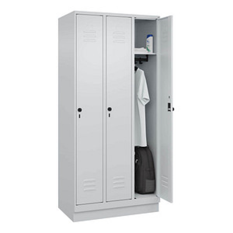 CP Spind Classic PLUS lichtgrau 080020-30 S10009, 3 Schließfächer 90,0 x 50,0 x 195,0 cm – Bild 1 von 5