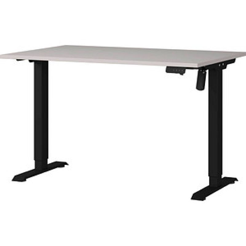 GERMANIA Adrano höhenverstellbarer Schreibtisch kaschmir rechteckig, T-Fuß-Gestell schwarz 120,0 x 80,0 cm – Bild 1 von 5
