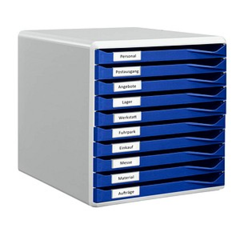 LEITZ Schubladenbox Form Set blau 52810035, DIN A4 mit 10 Schubladen, 1 St. – Bild 1 von 4