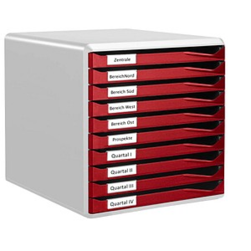 LEITZ Schubladenbox Form Set bordeaux 52810028, DIN A4 mit 10 Schubladen, 1 St. – Bild 1 von 2