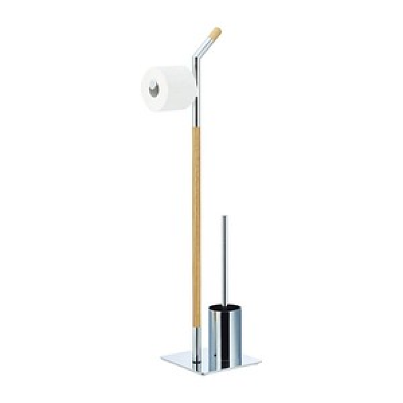 relaxdays WC-Garnitur silber, braun Metall, 1 St. – Bild 1 von 8