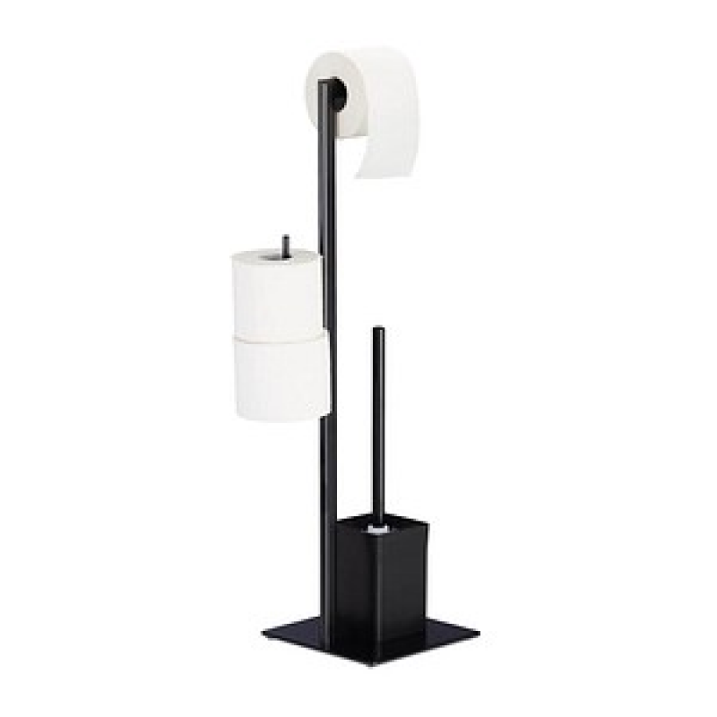 relaxdays WC-Garnitur schwarz Metall, 1 St. – Bild 1 von 8