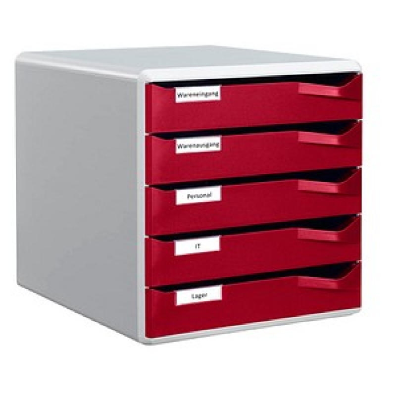 LEITZ Schubladenbox Post Set bordeaux 52800028, DIN A4 mit 5 Schubladen, 1 St. – Bild 1 von 2