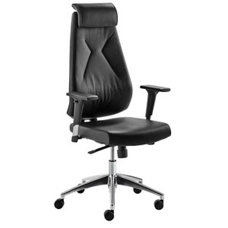 Mayer Bürostuhl myBESTMIND, 2462 Leder schwarz, Gestell alu – Bild 1 von 4