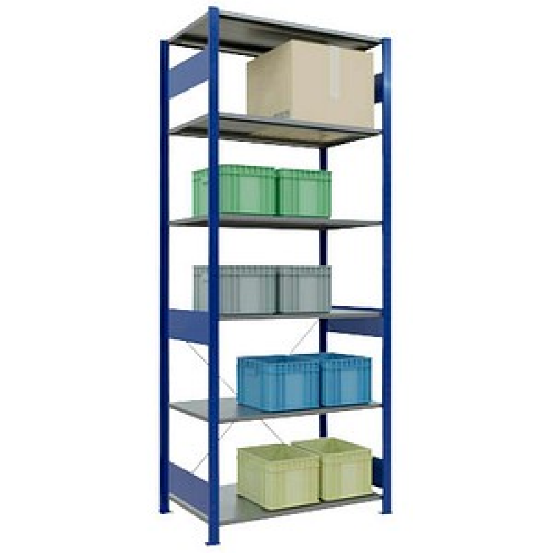 SCHULTE Schwerlastregal MULTIplus 150 12661-B enzianblau 100,0 x 60,0 x 250,0 cm – Bild 1 von 3
