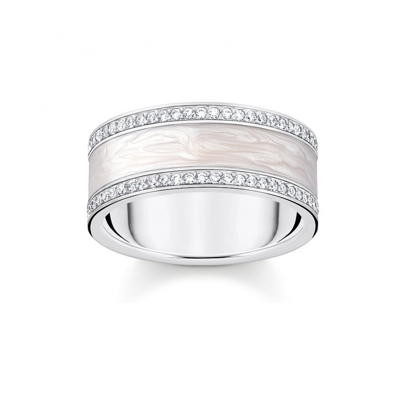 Thomas Sabo Damenring Sterling Silver TR2446-041-14-54 925er Silber, Emaille