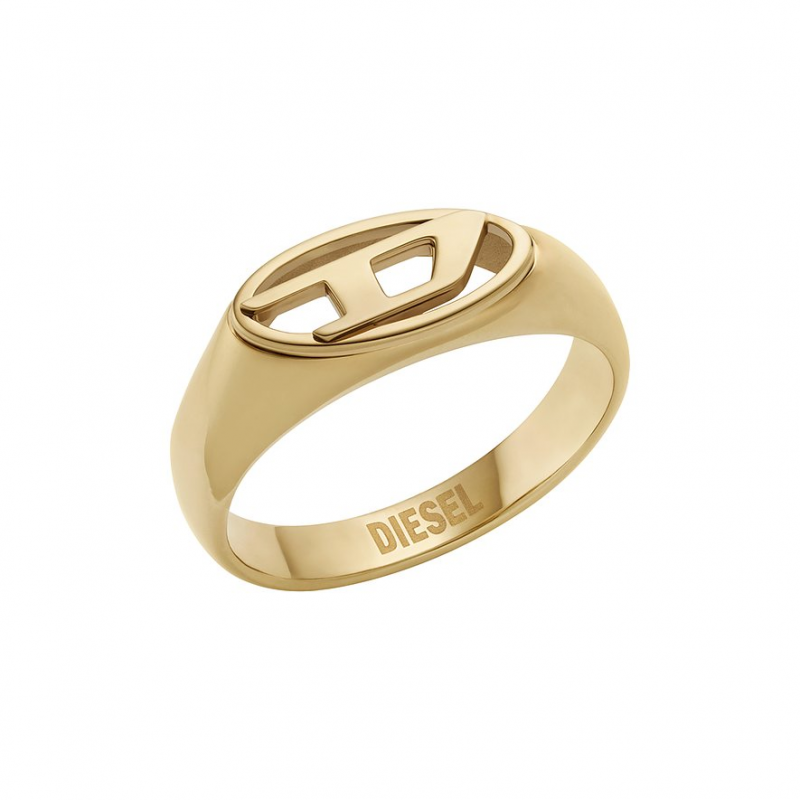 Diesel Herrenring OVAL D LOGO DX1588710 Edelstahl