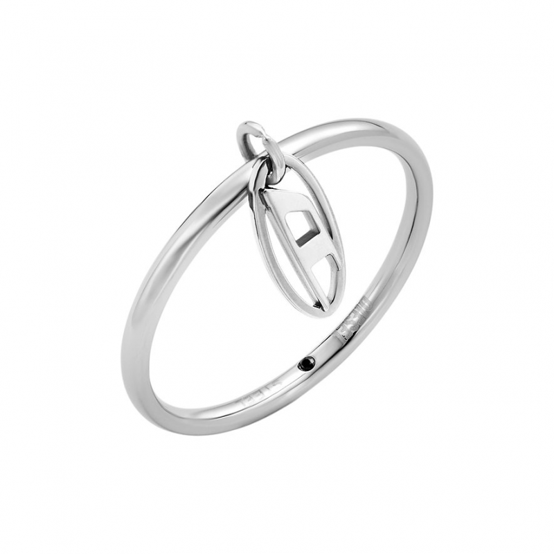 Diesel Herrenring Oval D Logo DX1603040 Edelstahl – Bild 1 von 2