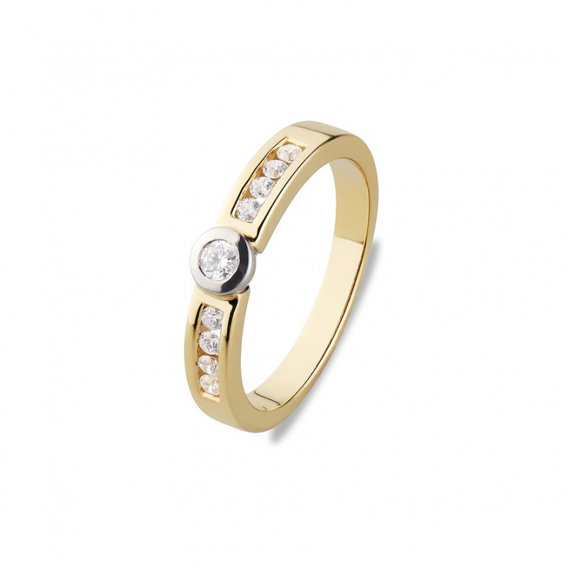 Valeria Damenring 89220217 585er Gelbgold, 585er Weißgold