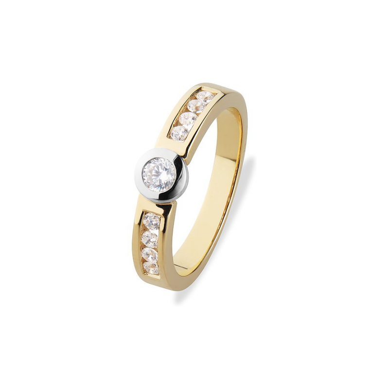 Valeria Damenring 89220237 585er Gelbgold, 585er Weißgold