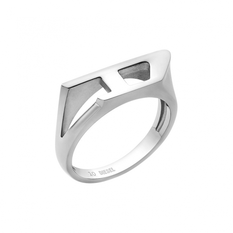 Diesel Herrenring D Logo DX1638040 Edelstahl – Bild 1 von 2