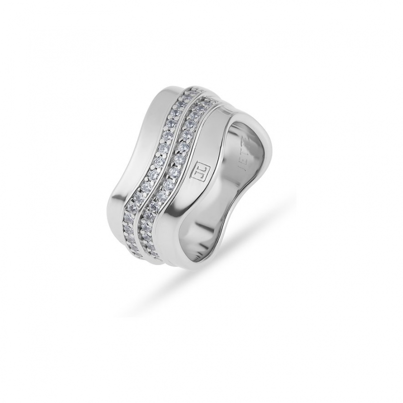 JETTE Damenring WAVES 89221811 925er Silber, recycelt