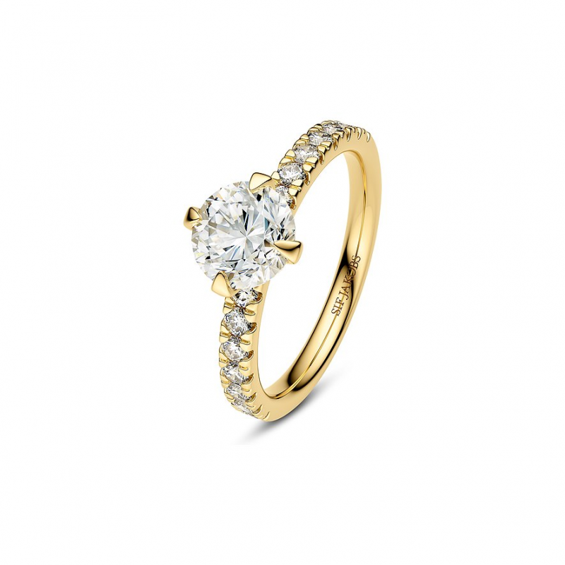 Sif Jakobs Jewellery Damenring Lab Grown SJ-R2506-WD-YG-52 585er Gelbgold