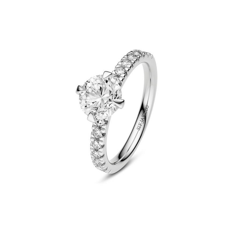 Sif Jakobs Jewellery Damenring Lab Grown SJ-R2506-WD-WG-52 585er Weißgold