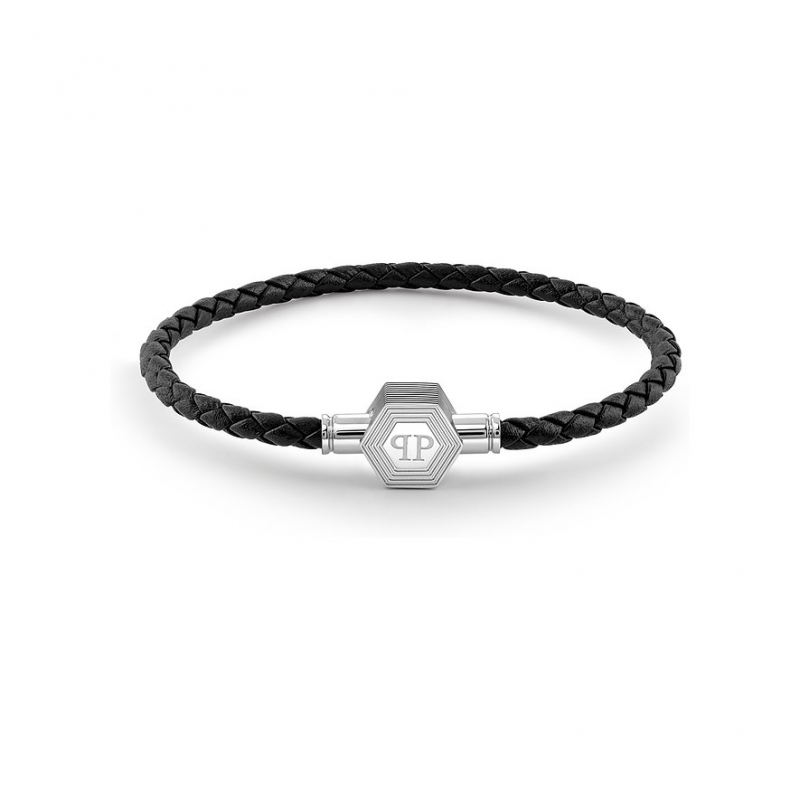 Philipp Plein Armband PJ6GA02BS Edelstahl, Leder – Bild 1 von 2