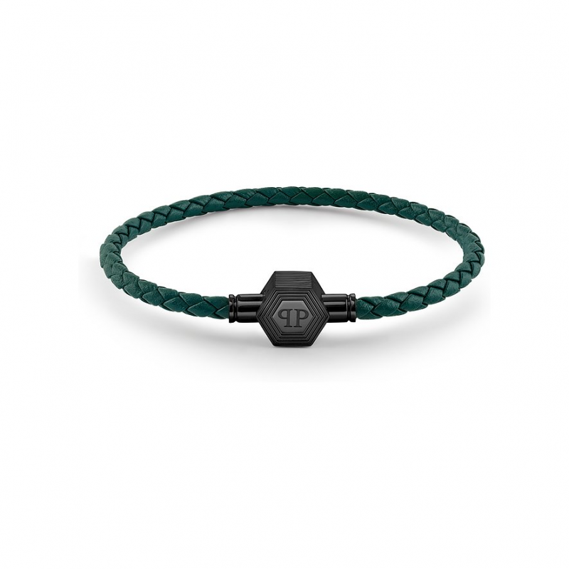 Philipp Plein Armband PJ6GA01BL Edelstahl, Leder – Bild 1 von 2