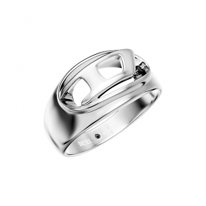 Diesel Herrenring Oval D DX1715040 Edelstahl – Bild 1 von 3