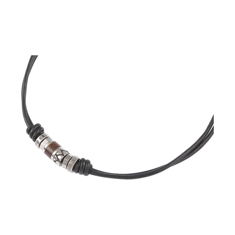 Fossil Kette JF84068040 Edelstahl, Leder