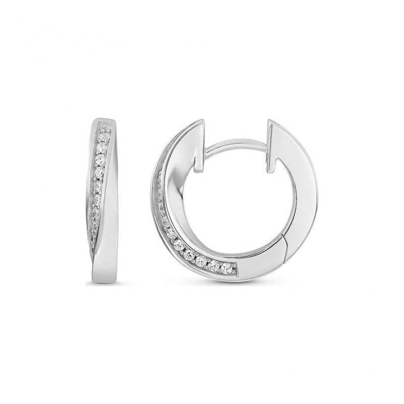 JETTE Creolen TWISTED 87525007 925er Silber rhodiniert – Bild 1 von 2