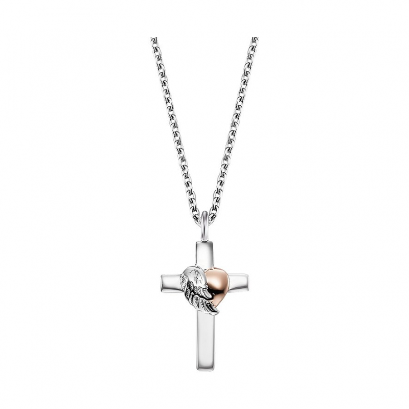 Engelsrufer Kette ERN-CROSSHEART-BIR 925er Silber