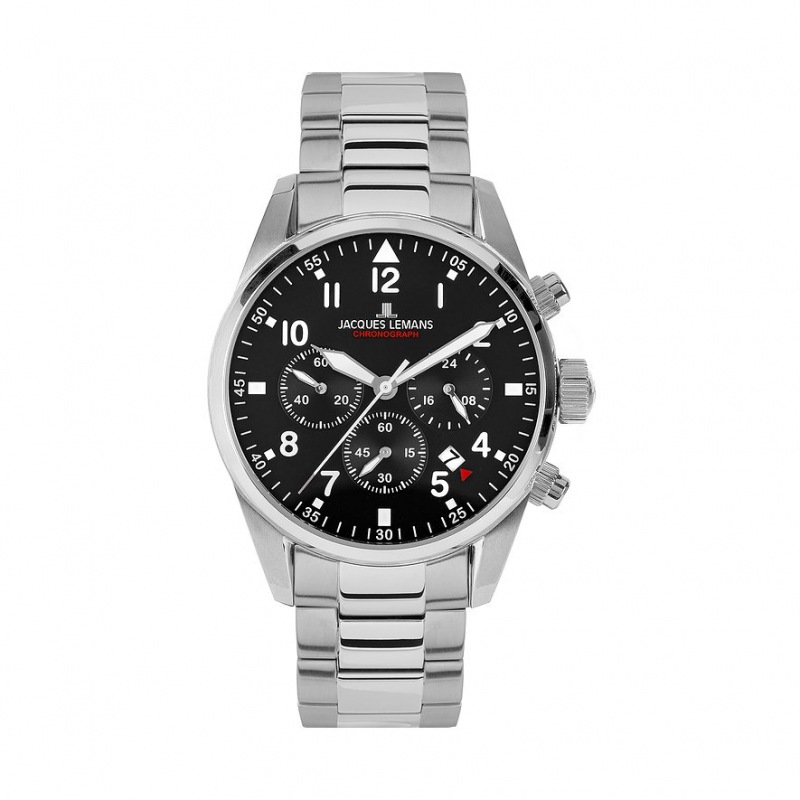 Jacques Lemans Chronograph Barcelona 42-2C Edelstahl – Bild 1 von 3
