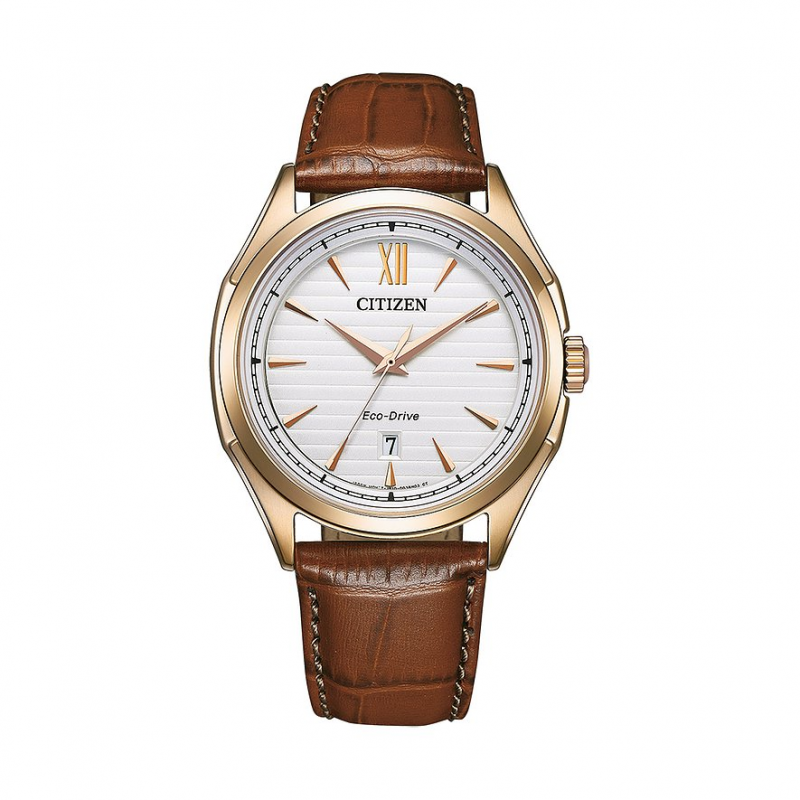 Citizen Herrenuhr Leder Eco Drive AW1753-10A Edelstahl – Bild 1 von 3