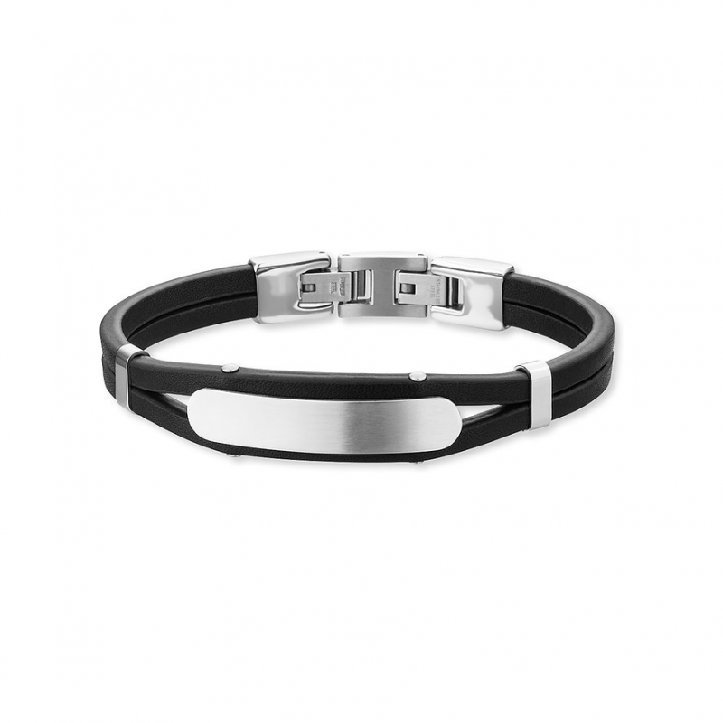 Save Brave Armband SBB-DEXTER-BK Edelstahl, Leder