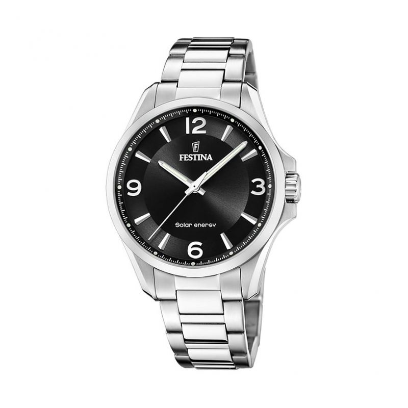 Festina Herrenuhr Solar Energy F20656/4 Edelstahl – Bild 1 von 2