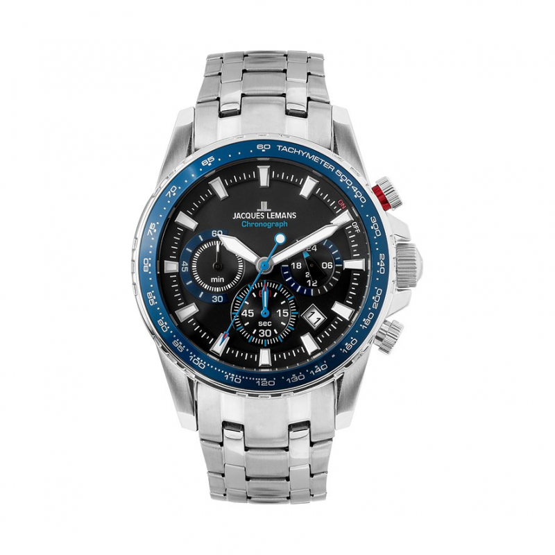 Jacques Lemans Chronograph Liverpool 1-2099E Edelstahl – Bild 1 von 2