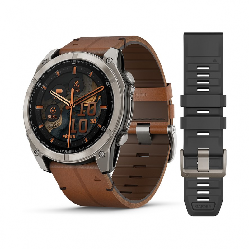 Garmin Smartwatch Fenix 8 - 51 mm AMOLED Sapphire Graphit Carbongrau Titan 010-02905-40 – Bild 1 von 2