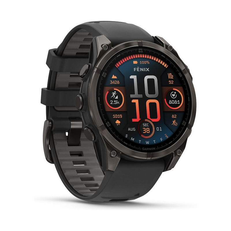 Garmin Smartwatch Fenix 8 - 47 mm AMOLED Sapphire Schwarz Carbongrau Titan DLC 010-02904-21 – Bild 1 von 3