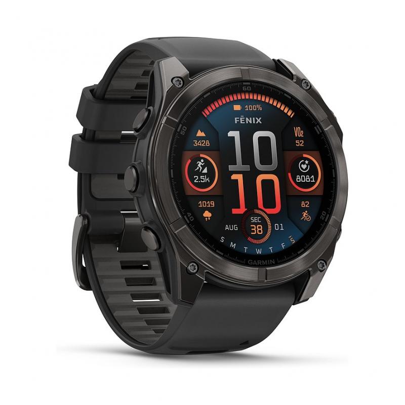 Garmin Smartwatch Fenix 8 - 51 mm AMOLED Sapphire Schwarz Carbongrau Titan DLC 010-02905-21 – Bild 1 von 3