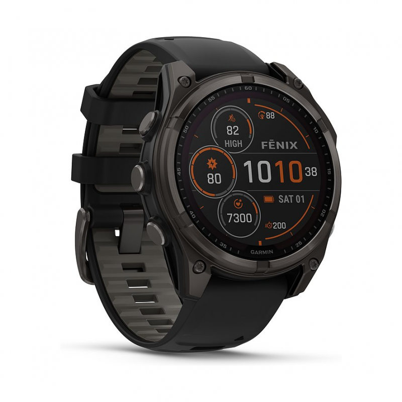 Garmin Smartwatch Fenix 8 - 47 mm Solar Sapphire Graphit Carbongrau Titan DLC 010-02906-11 – Bild 1 von 3