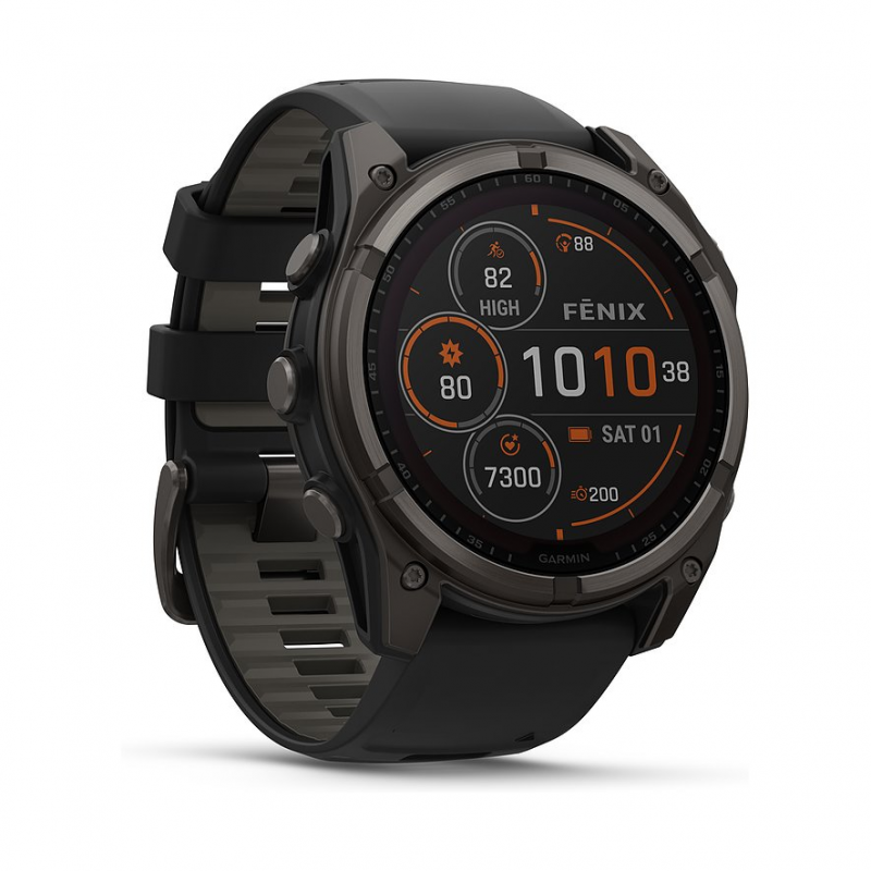 Garmin Smartwatch Fenix 8 - 51 mm Solar Sapphire Graphit Carbongrau Titan DLC 010-02907-11 – Bild 1 von 3