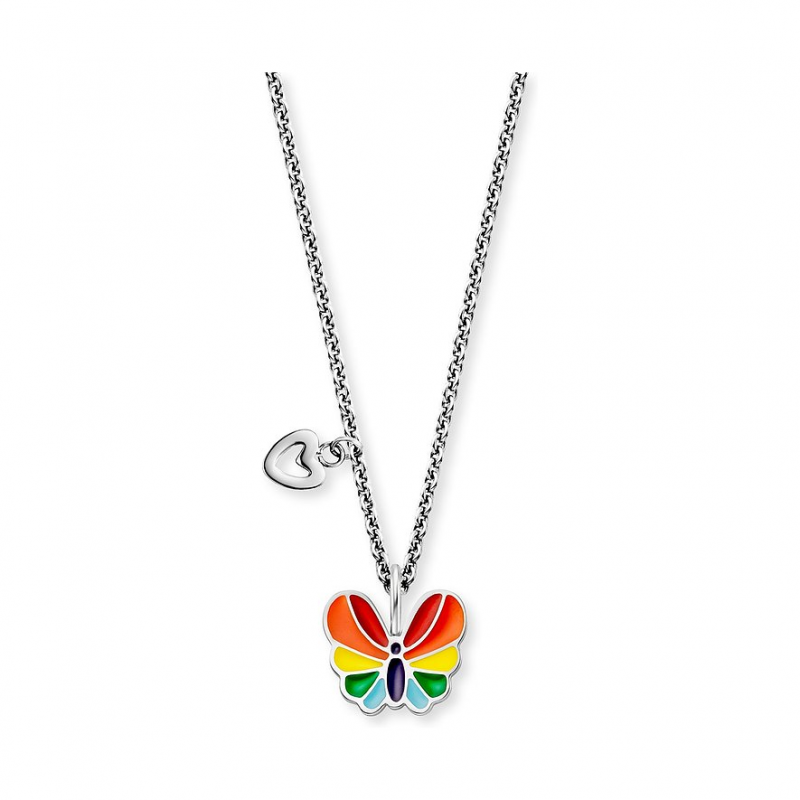 Engelsrufer Kinderkette SS25 HENS-HAPPY-BUTTERFLY Edelstahl, Emaille