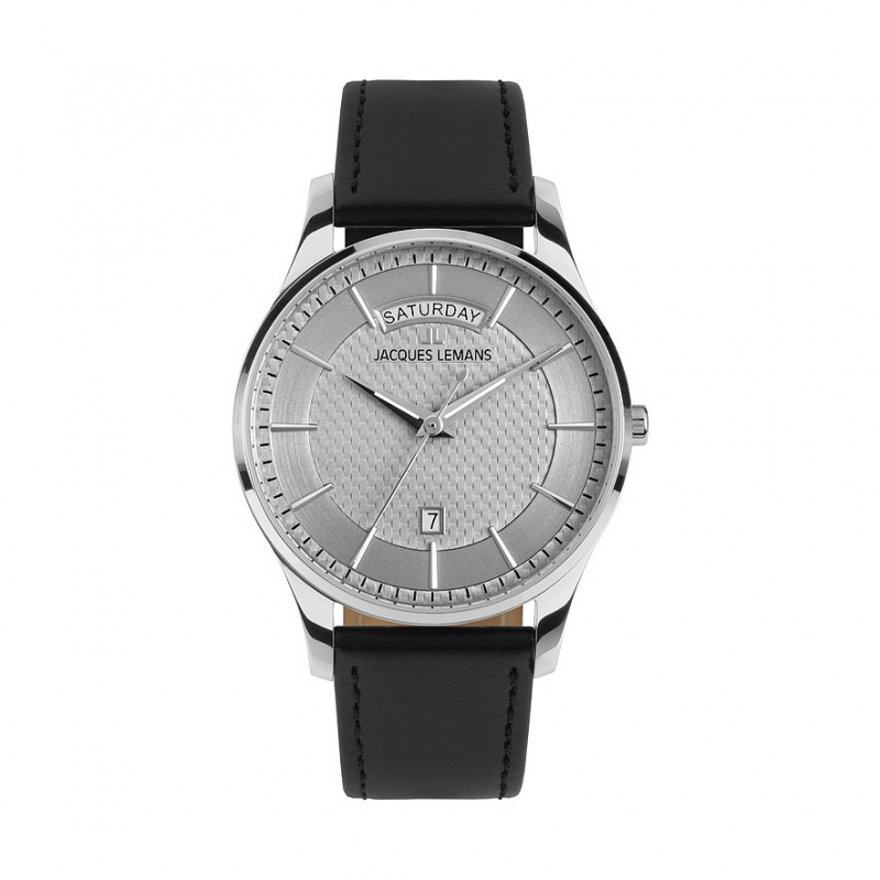 Jacques Lemans Herrenuhr London 1-2193B Edelstahl – Bild 1 von 2