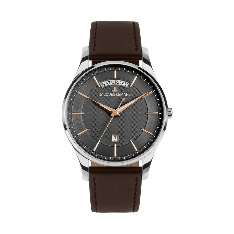 Jacques Lemans Herrenuhr London 1-2193D Edelstahl – Bild 1 von 2