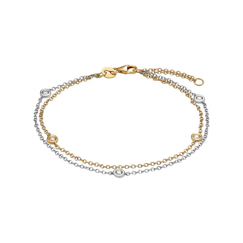 Valeria Armband 89216400 585er Weißgold, 585er Gelbgold