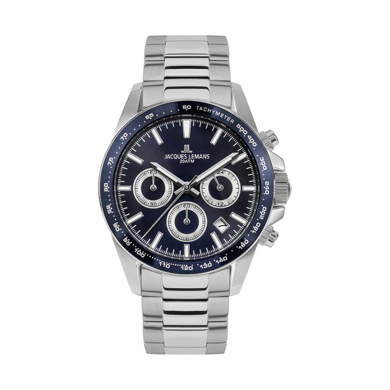 Jacques Lemans Chronograph Liverpool 1-1877G Edelstahl – Bild 1 von 2