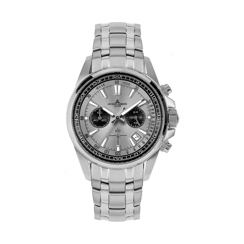 Jacques Lemans Chronograph Liverpool 1-2117ZA Edelstahl – Bild 1 von 3