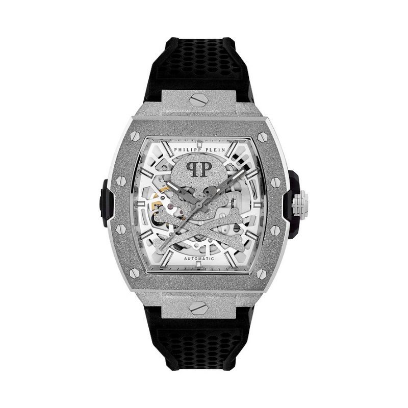Philipp Plein Herrenuhr The Skeleton Frosted PWJFA0925 Edelstahl – Bild 1 von 3