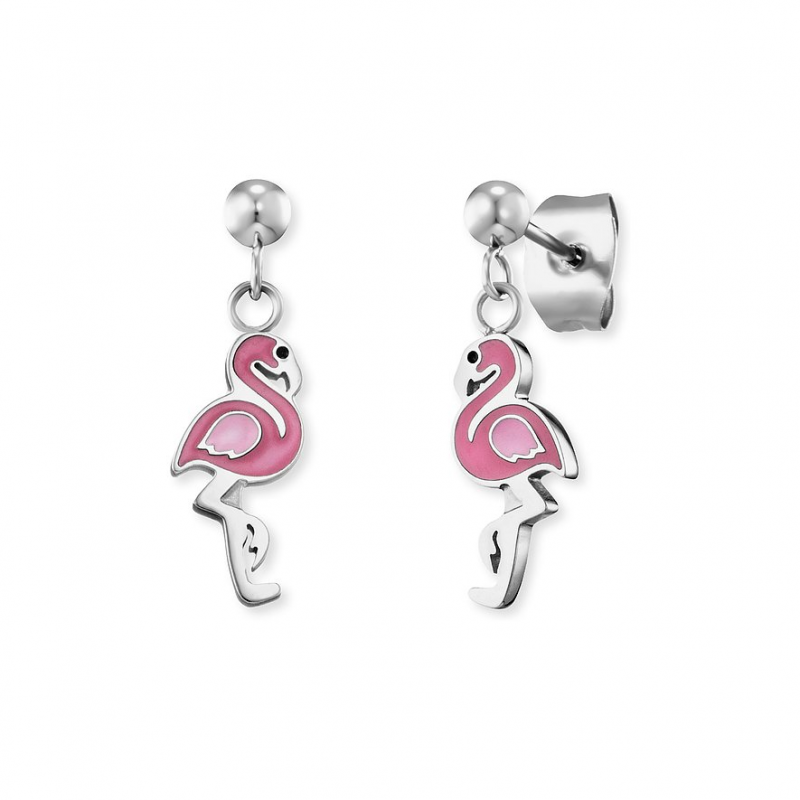 Engelsrufer Ohrstecker HEES-FLAMINGO-ST Edelstahl, Emaille