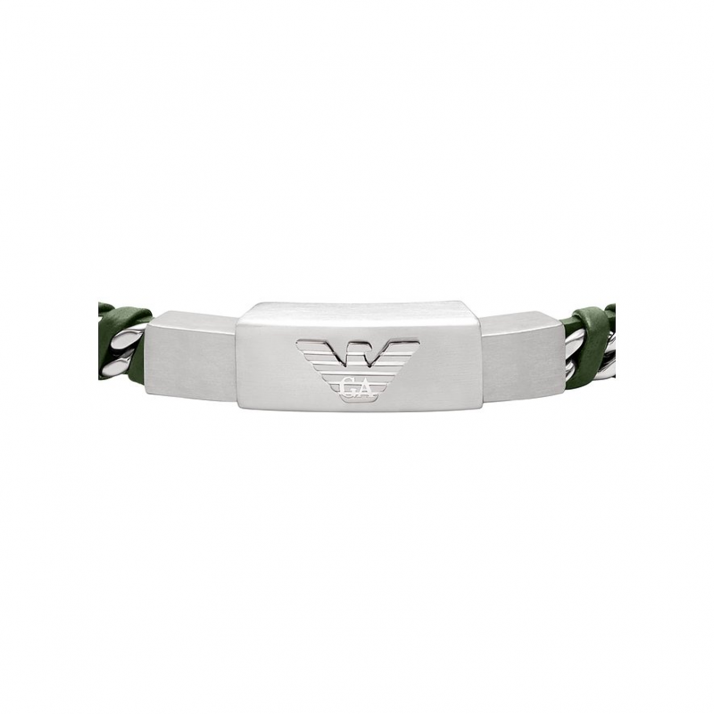 Emporio Armani Armband EAGLE LOGO EGS3320040 Leder, Edelstahl – Bild 1 von 2