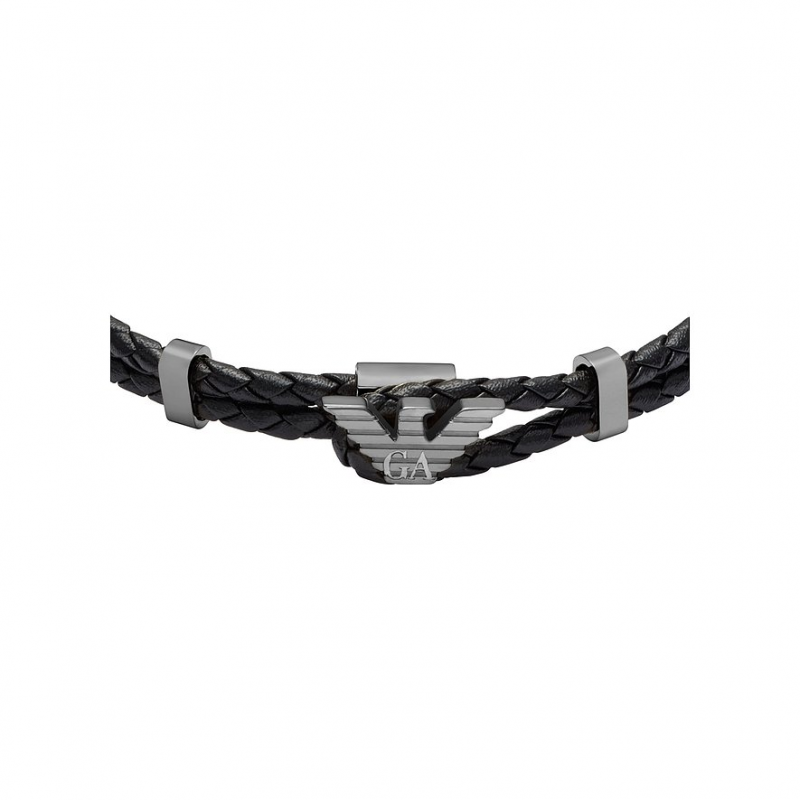 Emporio Armani Armband EAGLE LOGO EGS3322060 Leder, Edelstahl – Bild 1 von 2