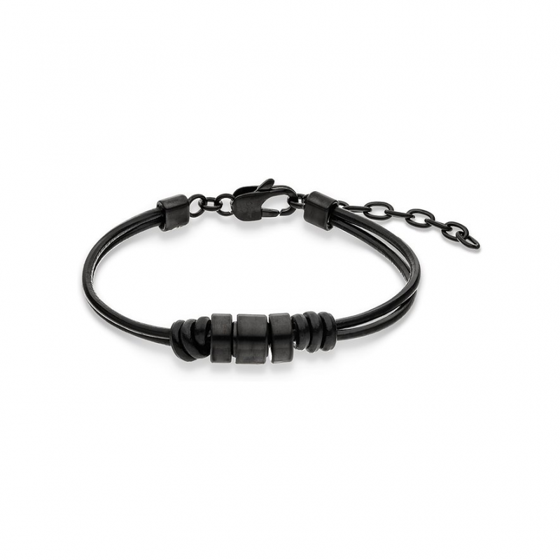 s.Oliver Armband SOJ-0034-B-22 Edelstahl, Leder – Bild 1 von 2