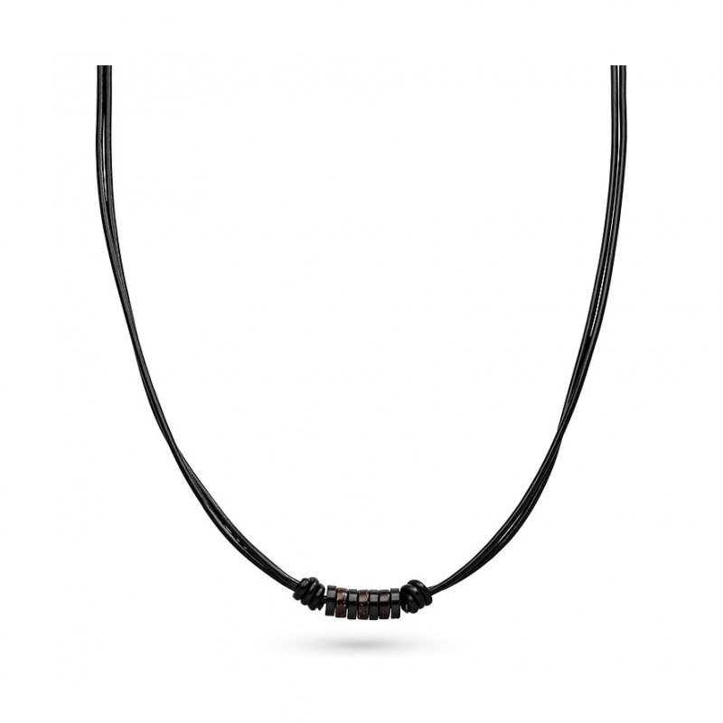 s.Oliver Kette SOJ-0035-N-50 Edelstahl, Leder – Bild 1 von 2